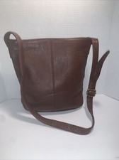 Vintage Nine West Women Size L Brown Leather Crossbody Bag