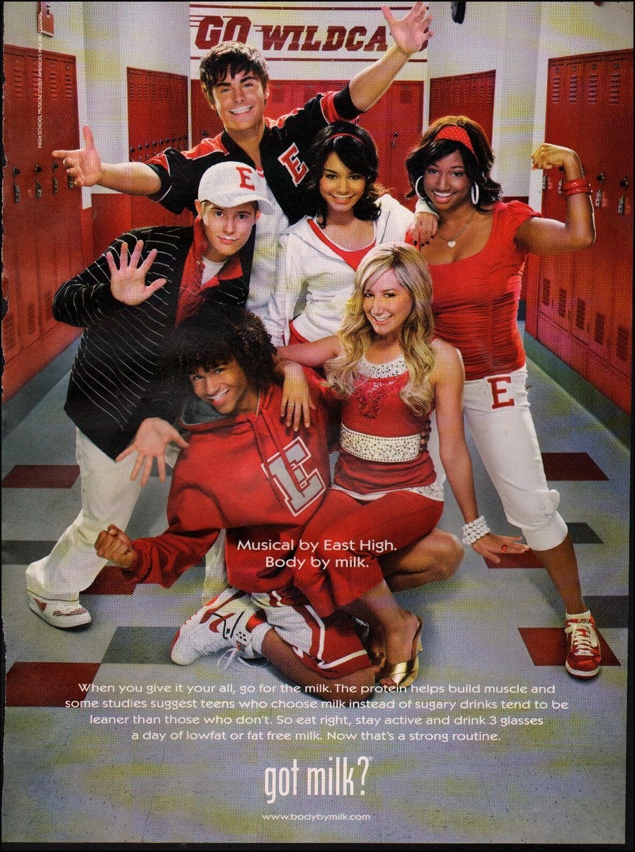 2007 Print ad got Milk? Go Wildcats High School Musical Zac Efron
