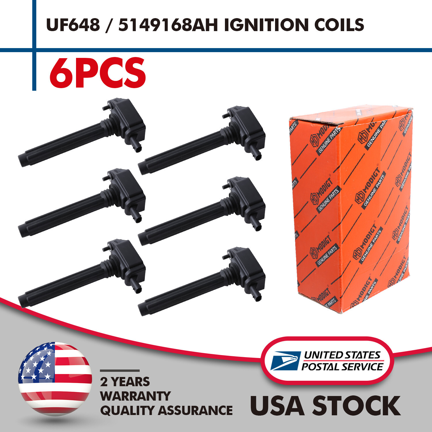 High Performance 6x Ignition Coils for Dodge Chrysler Jeep Ram VW 3.6L V6 UF648