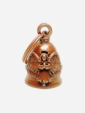 HALO PRAYING ANGEL Guardian® Bell IN COPPER Motorcycle  Biker Harley  Good Luck