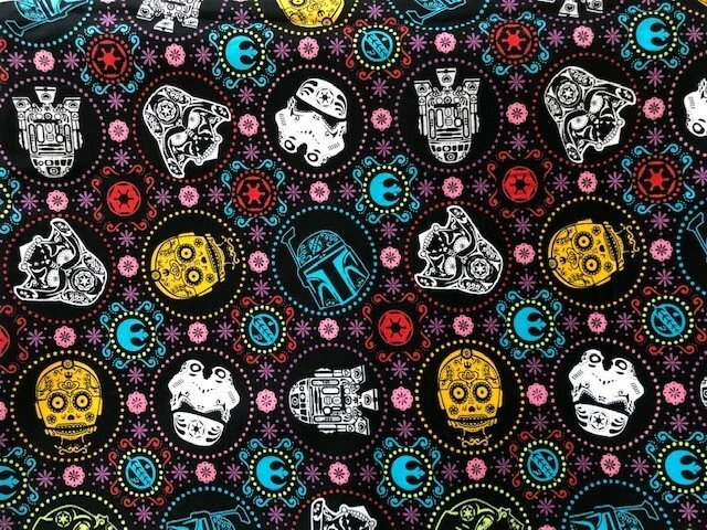 Star Wars Sugar Skulls Cotton Fabric By The Half Yard 18