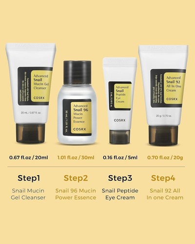 COSRX All about Snail Mucin Korean Skin Care Set, Travel Essentials, UK Seller - Picture 5 of 14
