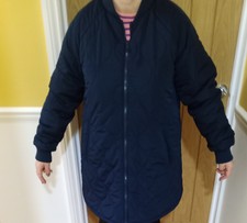 Dunnes Dark Blue Ladies Quilted Jacket Coat Med 12/14 Worn Once