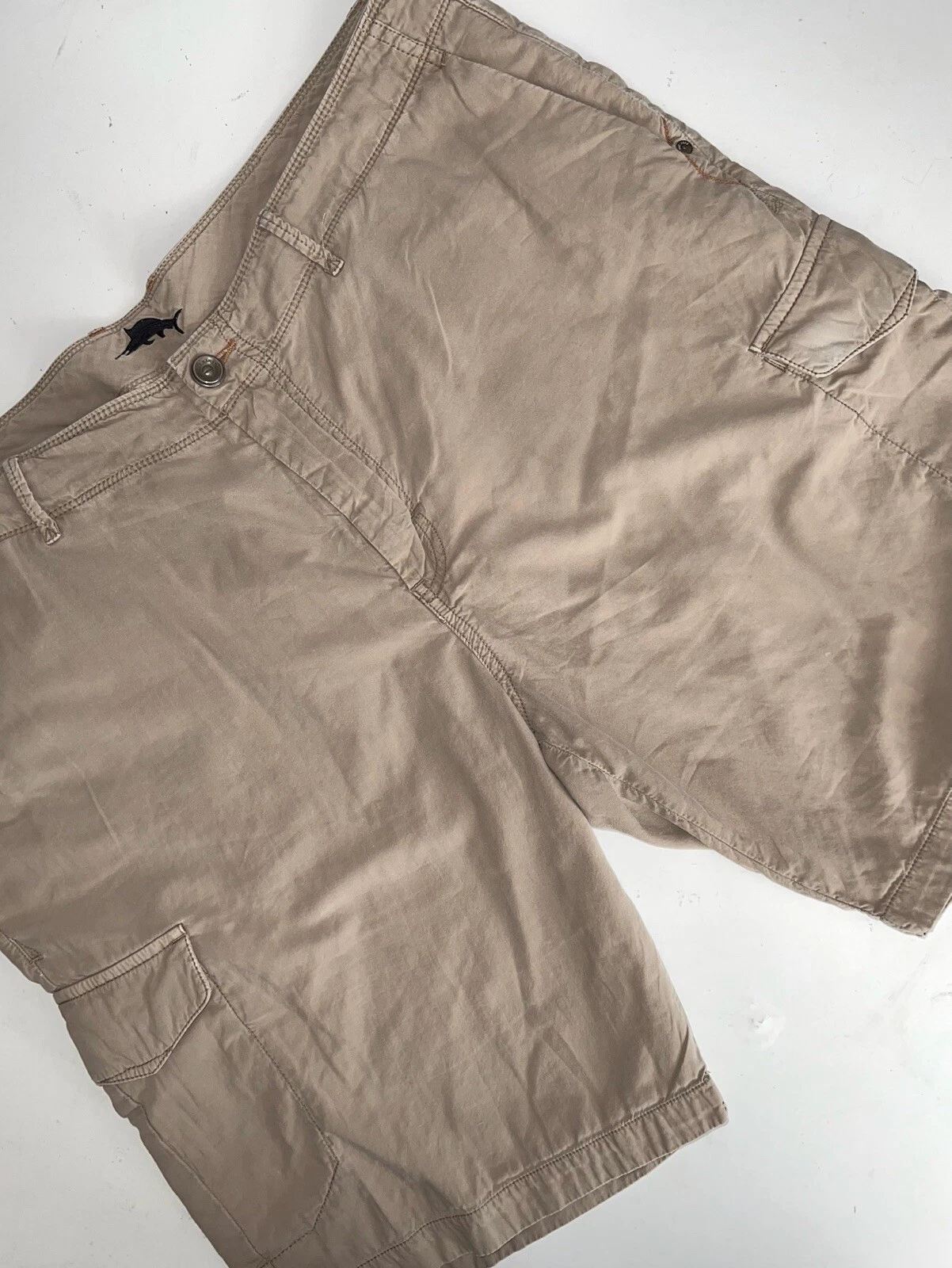 TOMMY BAHAMA SZ 40 KHAKI BEIGE FLAT FRONT COTTON CARGO SHORTS