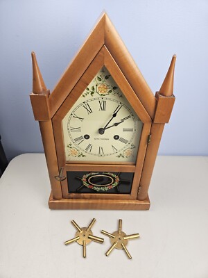 Seth Thomas Vintage 8 Day Sharon Time Strike Steeple Mantel Shelf Clock w/ Keys