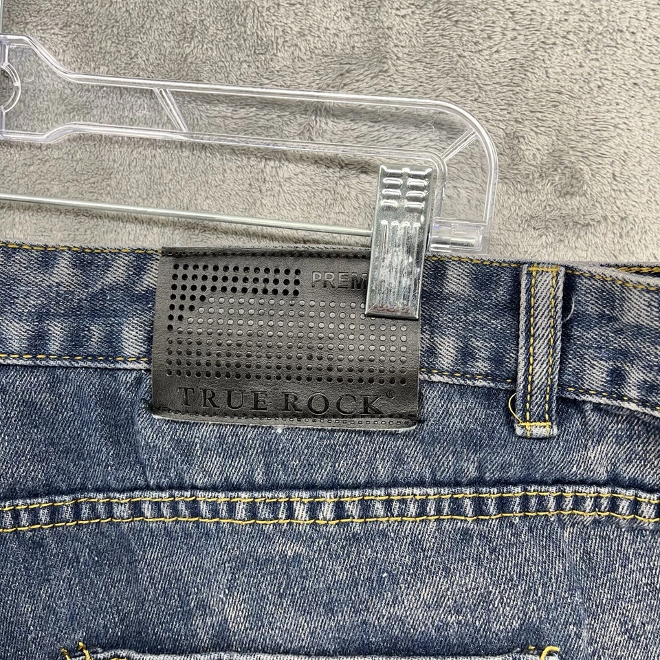 Pantalones Cortos de Jean True Rock Para Hombre 40 Azul Destruido Grunge Preppy Diseñador Hip Hop Foto 3 de 4