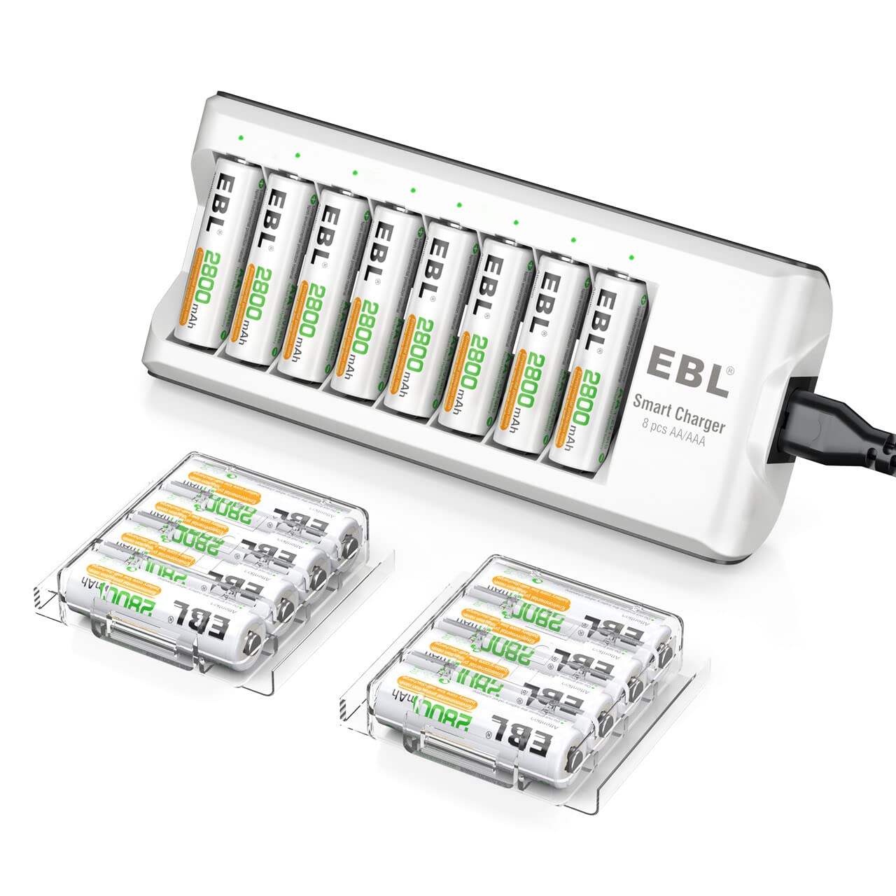 AA Rechargeable Batteries,16-Pack Double a Battery (Procyco 2800Mah) with AA AAA-image