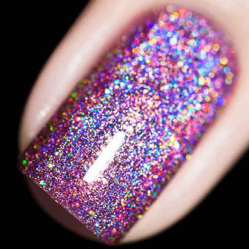 Starrily Cat Mom - Light Pink Holo Super Sparkly Holographic Nail Polish - Picture 2 of 6