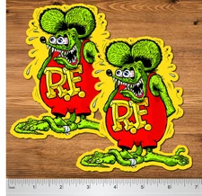 Rat Fink, Ed Roth, Kustom Kulture, Hot Rod Vinyl Water Proof Sticker 5" 2-Pack