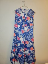 Vtg MOD 60s KAY WINDSOR floral groovy Sleeveless Dress petite-measurement pics