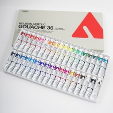 Holbein Acrylic Gouache 36 Color Set 20ml Tubes D418 Matte Opaque Artist Japan