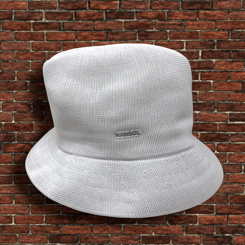 Vintage Kangol Bucket Hat Cap Sz L White Tropic Player Hip Hop Knit Woven 6371BC - Image 2 of 4