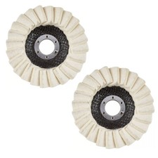 2x Wool Felt Flap Disc Finishing Wheel Buffing Pads For Metal Glass Wood 115mm