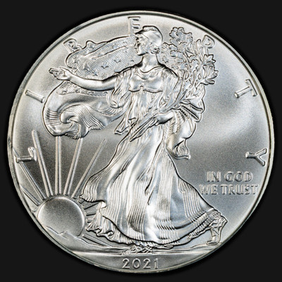 2021 1 oz American Silver Eagle Coin (BU, Type 1)