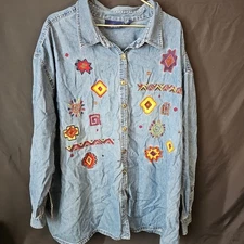 Vintage Cst Blues Embroidered Shirt 5x