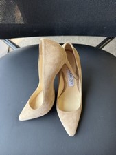 Jimmy Choo Women s Beige Suede Pointed Toe Stiletto Pumps EU 35 US 5