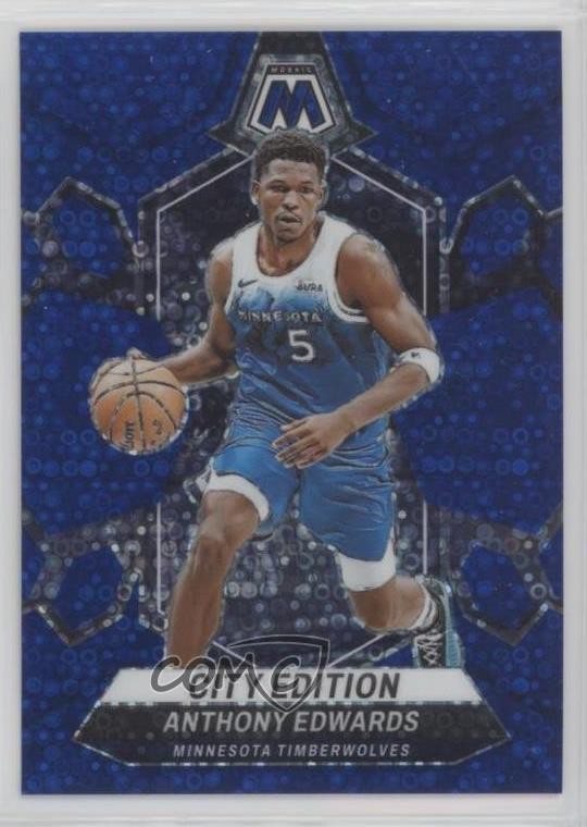 2023 Panini Mosaic City Edition Fast Break Blue Prizm 71/85 Anthony Edwards hs9