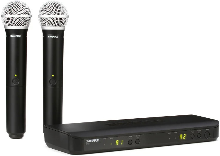 Shure BLX288/PG58 Dual Channel Wireless Handheld Microphone System - J11 Band