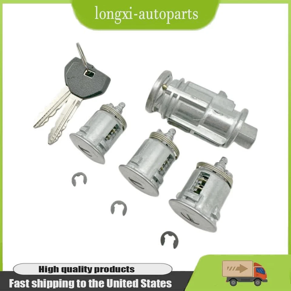 Nuevo juego de cilindros de encendido y bloqueo de 3 puertas con 2 llaves para Jeep TJ 2002-2006 STOCK EE. UU. Foto 3 de 4