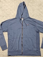 Patagonia Hoodie Mens XL Blue Full Zip Organic Cotton Fleece Sweatshirt - Read!!