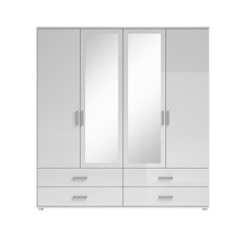 Armadio TORREGLIA a 4 ante battenti e 4 cassetti in laminato, LAP 180x190x51 cm