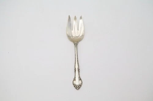 English Gadroon by Gorham Sterling Silver Salad Serving Fork 3-Tine 8 1/2”