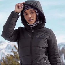 Alp N Rock Camille Puffer Ski Jacket Women's Size Large Hooded Coat Black