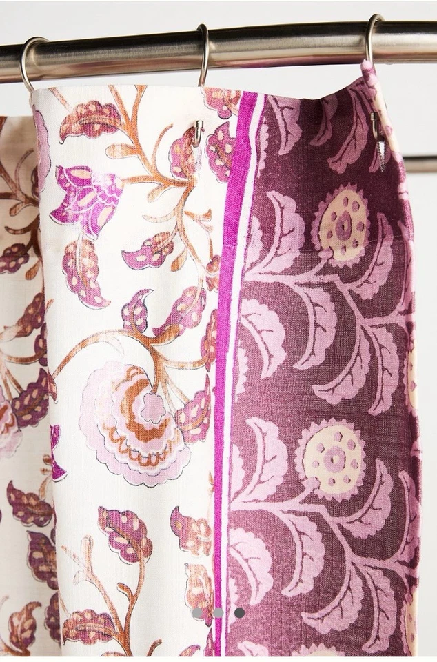 NUEVO CON ETIQUETAS Anthropologie Cortina de Ducha Zhana Rosa Cálido NUEVO Foto 3 de 4