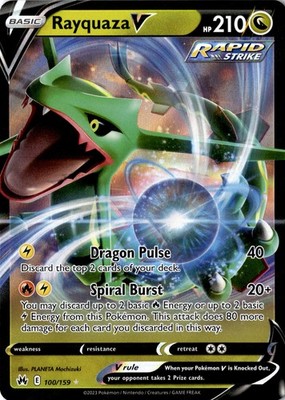 Rayquaza V Ultra Rare Crown Zenith 100/159 NM