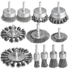 12 Pcs Drill Wire Brush Attachments Set, Heavy Duty Wire Brush Wheel for Drill, 