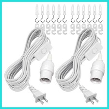 Hanging Lantern Extension Cord Cable, E26 Pendant Light Socket On Off Inline ...