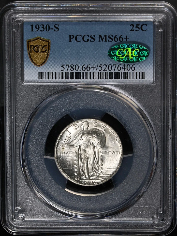 1930-S Standing Liberty Quarter CAC Sticker PCGS MS66+ Superb Eye Appeal - Image 3 of 4