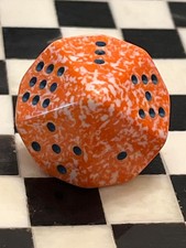 CHX OOP Chessex Speckled Tangerine d10 dot pips JUMBO rpg d&d dice 022426eC@