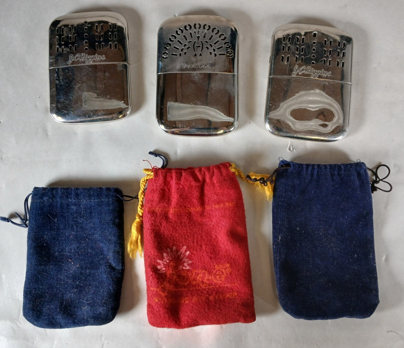 2 Vintage J.C. Higgins Pocket Hand Warmer & Peacock Hand Warmer Made in Japan