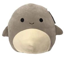 NWT 12” GORDON Gray NO TEETH HAPPY SHARK Fin Squishmallow Plush Toy Not BlackTip
