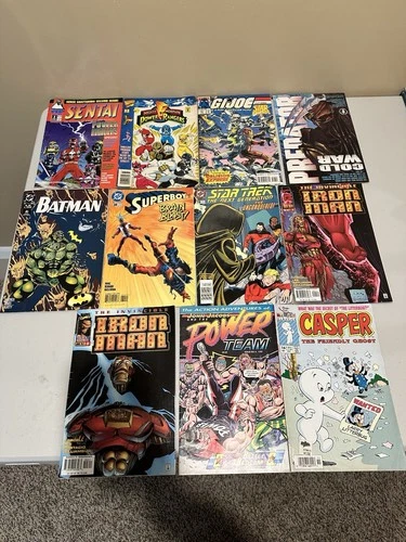 Vintage Marvel DC Power Rangers Comics Lot Of 10 Iron Man Star Trek Batman - 90s