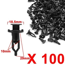 100 Pcs 10mm Hole Car Auto Fender Bumper Plastic Rivets Push Pin Fastener Clips