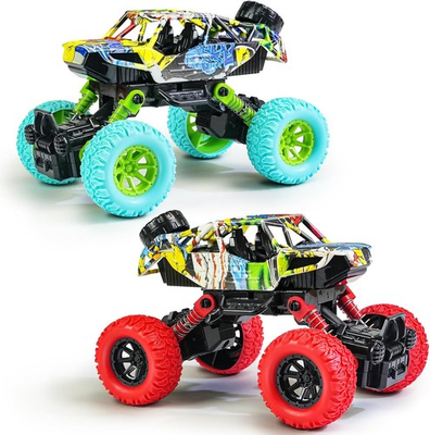 #ad 6.3 Inch Monster Truck Toys for Boys 3 4 5 6 7 Years Old Pull Back Friction Pow $16.80