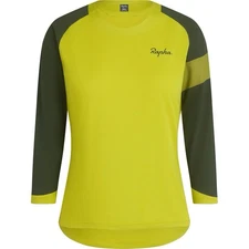 Rapha Trail 3/4-Sleeve Jersey. Yellow/Deep Olive Green Size M Cycling Jersey EUC