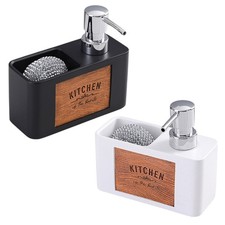 Kitchen Soap Dispenser with Sponge Holder, Refillable Dish Soap Dispenser Gifts
