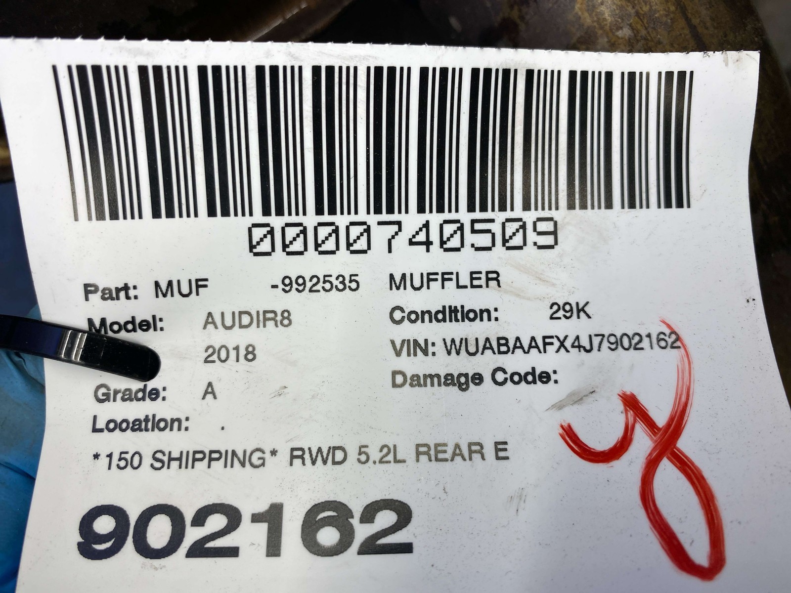 2018 AUDI R8 V10 4S RWS OEM RWD 5.2L REAR EXHAUST MUFFLER PIPE ASSEMBLY