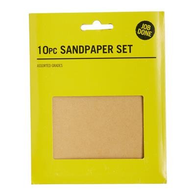 Job Done 10pk Sandpaper - Assorted Grades (20 Pack)