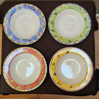 4 Sango Sangria #3075 Sue Zipkin 8 ¾  Rim Soup Bowls Multicolor Mixed Fruit