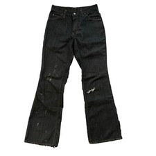 VTG Sears Put On 70s Pants 501 Bell Bottom Flare Rockabilly Cowboy 26x30 BLACK