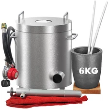 6KG Propane Melting Furnace Kit Metal Forge Casting Kiln Stainless Steel 2372℉