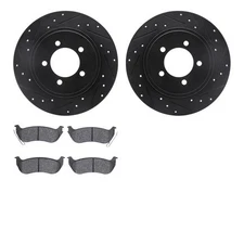 Dynamic Friction Company 8502-54151 Rotors Drilled And Slotted Black With 5000