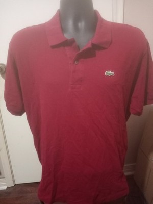 Lacoste Mens Size 7 XXL Burgundy Red Short Sleeve Cotton Polo Shirt $110
