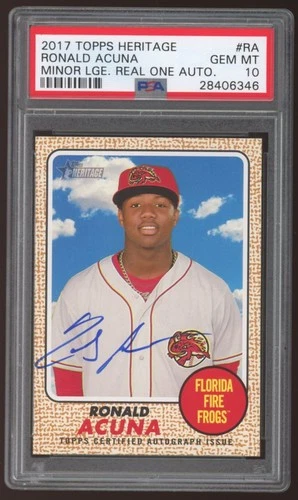 2017 Topps Heritage Ronald Acuna Jr. Real One auto autograph PSA 10 RC Rookie
