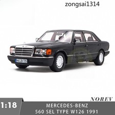 1/18 Mercedes Benz 560 SEL 1991 W126 Norev 183788 Black Diecast Model Car