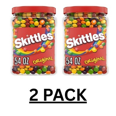 2 PACK - Skittles Original Chewy Candy Bulk Jar, 54 oz Great Price Free Shipping